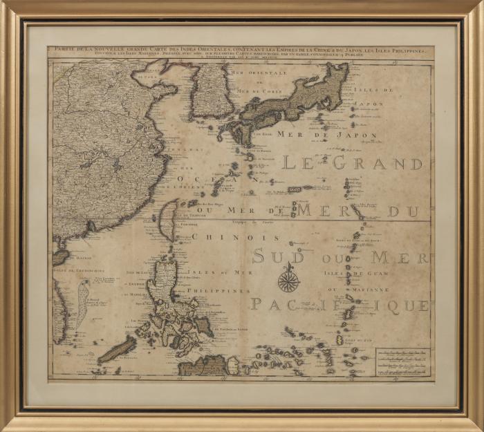 Partie de la nouvelle grande carte des Indes Orientales, contenant les empires de la Chine &amp; du Japon, Les Isles Philippines, Couchin &amp; les isles Marianes